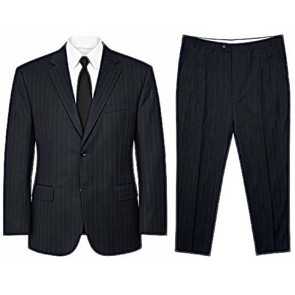 Canali Suit Mens 48R 38x30 Italian Wool Navy Blue Wool 2-Button Formal Business